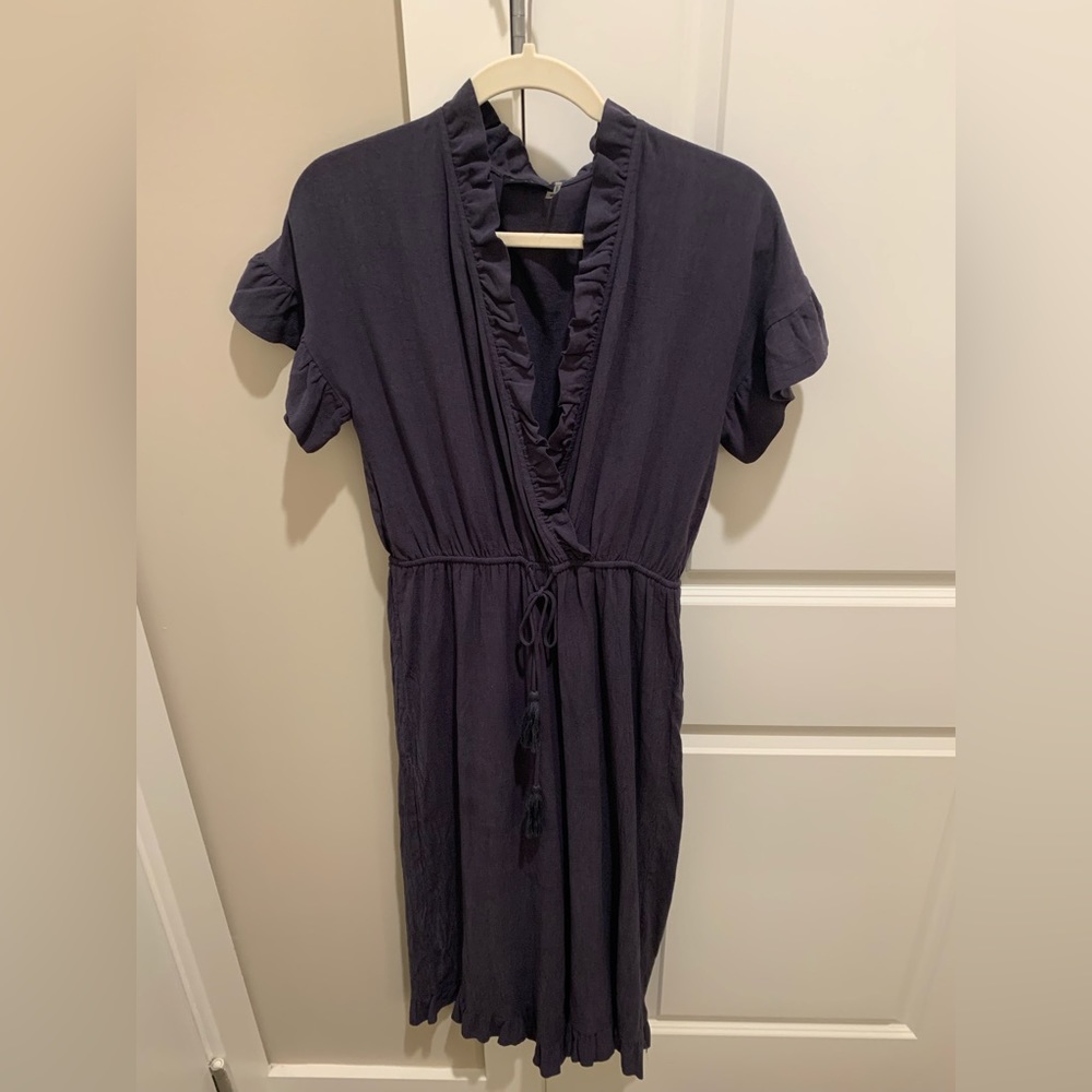 Storia Charcoal Grey Ruffle Jumpsuit